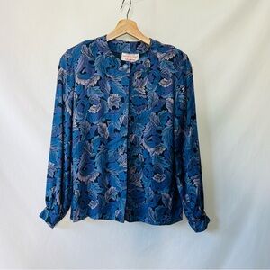 Vintage 80s Pendleton Blue and Purple Paisley Shacket Blouse